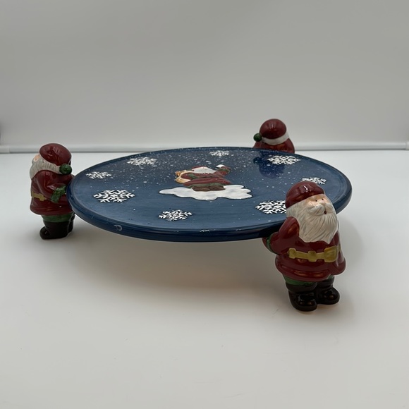 Home Interiors Other - Santa Cake Plate | Pedestal Dessert Server by Home Interiors | Christmas Decor